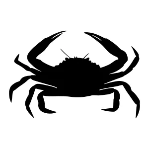 Black Crab Silhouette Vector Graphic