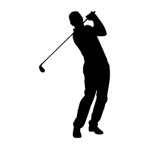 Silhouette Golf Player Swinging Club