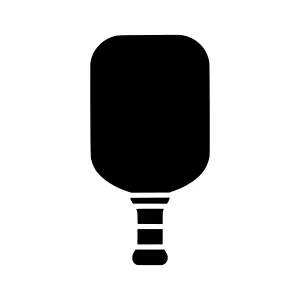 Pickleball Paddle Icon - Black Silhouette