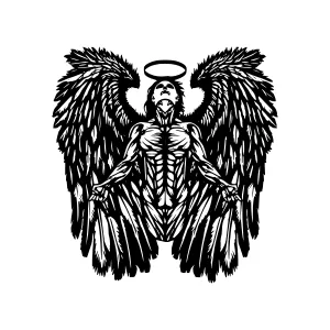 Black Angel Illustration - Winged Figure