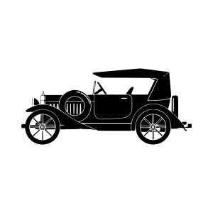 Vintage Car Silhouette Black & White