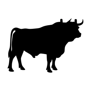 Black Bull Silhouette Vector Graphic