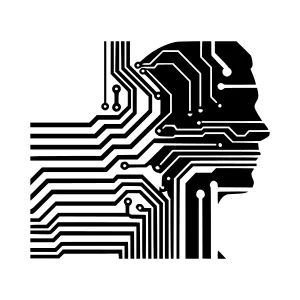 Circuit Brain - Minimalist Tech Icon