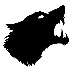 Silhouette Wolf Head - Howling