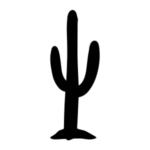 Black Cactus Silhouette Vector Icon