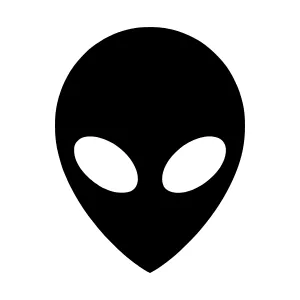 Alien Icon - Simple Black Silhouette