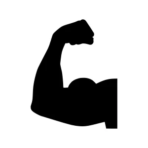 Black Muscle Arm Silhouette Vector