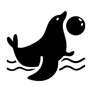 Seal Icon - Simple Black Silhouette