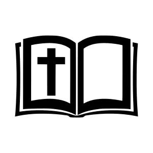 Open Book with Cross - Christian Symbol Vector
