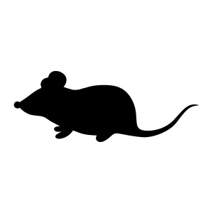 Black Mouse Silhouette Vector Illustration