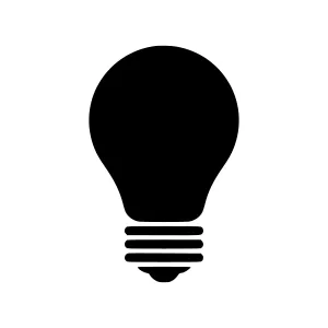 Black Lightbulb Icon - Simple Vector Illustration