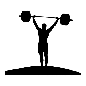 Silhouette Weightlifter Lifting Barbell