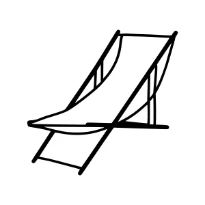 Beach Chair Outline Vector Illustration