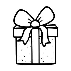 Black & White Gift Box with Ribbon