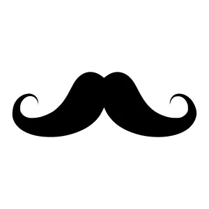 Black Mustache Icon - Vector Illustration