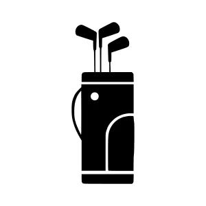 Golf Bag Icon - Black Silhouette