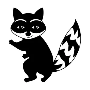 Cute Raccoon Silhouette Vector Illustration