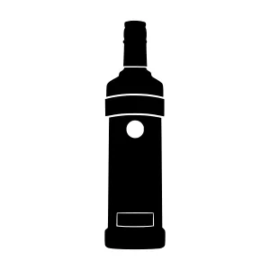 Bottle Silhouette - Black Outline Design