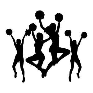 Cheerleader Silhouettes - Dynamic Action