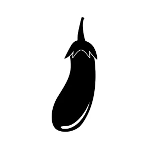 Black Eggplant Silhouette Vector Icon