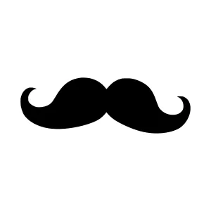 Black Mustache Icon - Vector Illustration