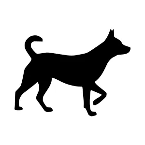 Black Dog Silhouette Vector Illustration