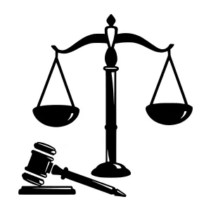 Justice Scales Silhouette - Legal Vector Icon