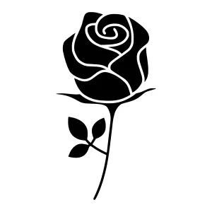 Black Rose Silhouette Vector Illustration