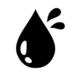 Water Drop Icon - Black Silhouette