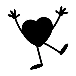 Silhouette Heart Character - Joyful Gesture