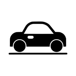 Black Car Icon - Simple Vehicle Illustration