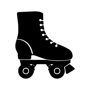 Roller Skate Icon - Black Silhouette