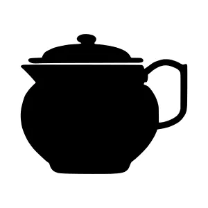 Black Tea Pot Silhouette Icon