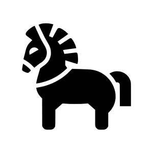 Black Trojan Horse Icon - Vector Illustration