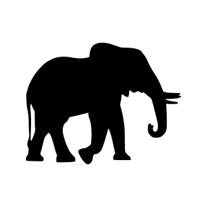 Black Elephant Silhouette Vector Illustration