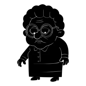 Silhouette Elderly Woman Glasses