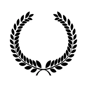Black Laurel Wreath Icon - Vector Illustration