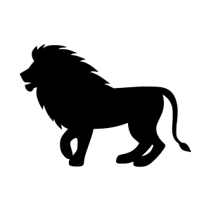 Black Lion Silhouette Vector Icon