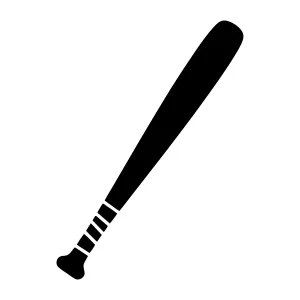 Baseball Bat Icon - Simple Black Silhouette