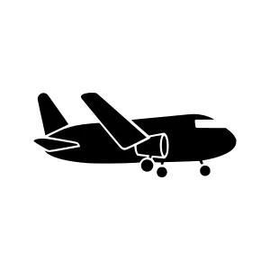 Silhouette Airplane Vector Illustration