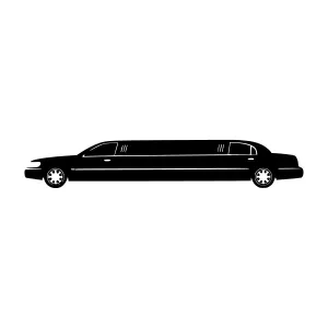 Black Limousine Silhouette Vector Illustration