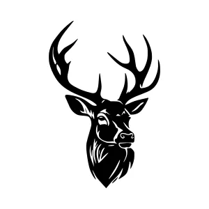 Silhouette Deer Head Graphic Design