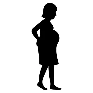 Pregnant Woman Silhouette Black Outline
