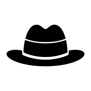 Black Fedora Hat Icon - Vector Illustration
