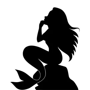 Silhouette Mermaid - Elegant Sea Creature Design