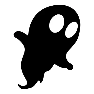 Black Ghost Silhouette Vector Icon