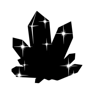Crystal Leaf Silhouette - Black & White Design