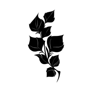 Black Leaf Silhouette Vector Illustration