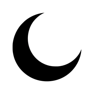 Black Crescent Moon Icon - Vector Illustration