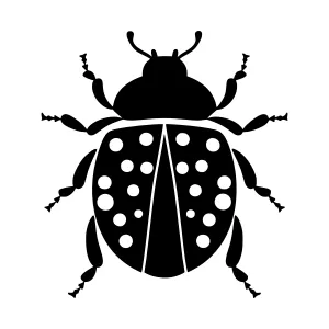 Black Ladybug Silhouette Vector Icon